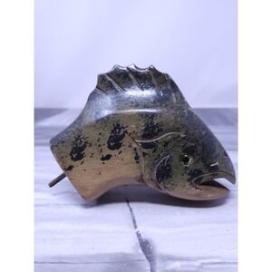 Vintage Hand Carved Wooden Decorative Fish Head Bass Bolt For Beer Tap? Kegerato